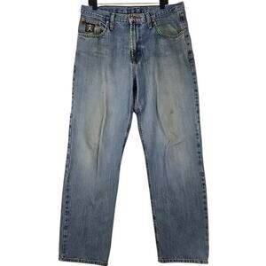 Cinch~Men's Size 34x32(36×32)~ Blue Denim Tapered Leg Western Jeans 100% Cotton